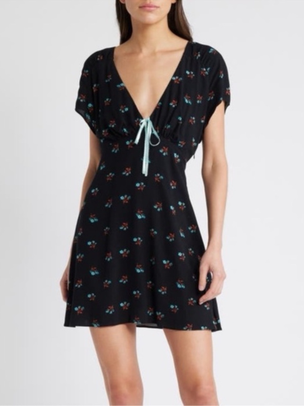 Free People Everybody's Favourite Mini Dress NWT Size L Boho Floral